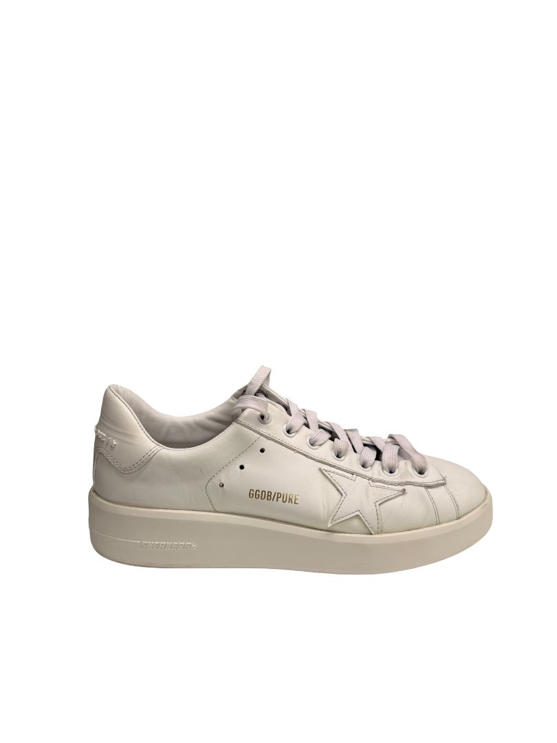 Golden Goose White Low 'Purestar' Sneakers. Size: 38