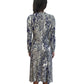 Scanlan Theodore Blue & White Floral Long-Sleeve Maxi Dress w V-Neck . Size: Large