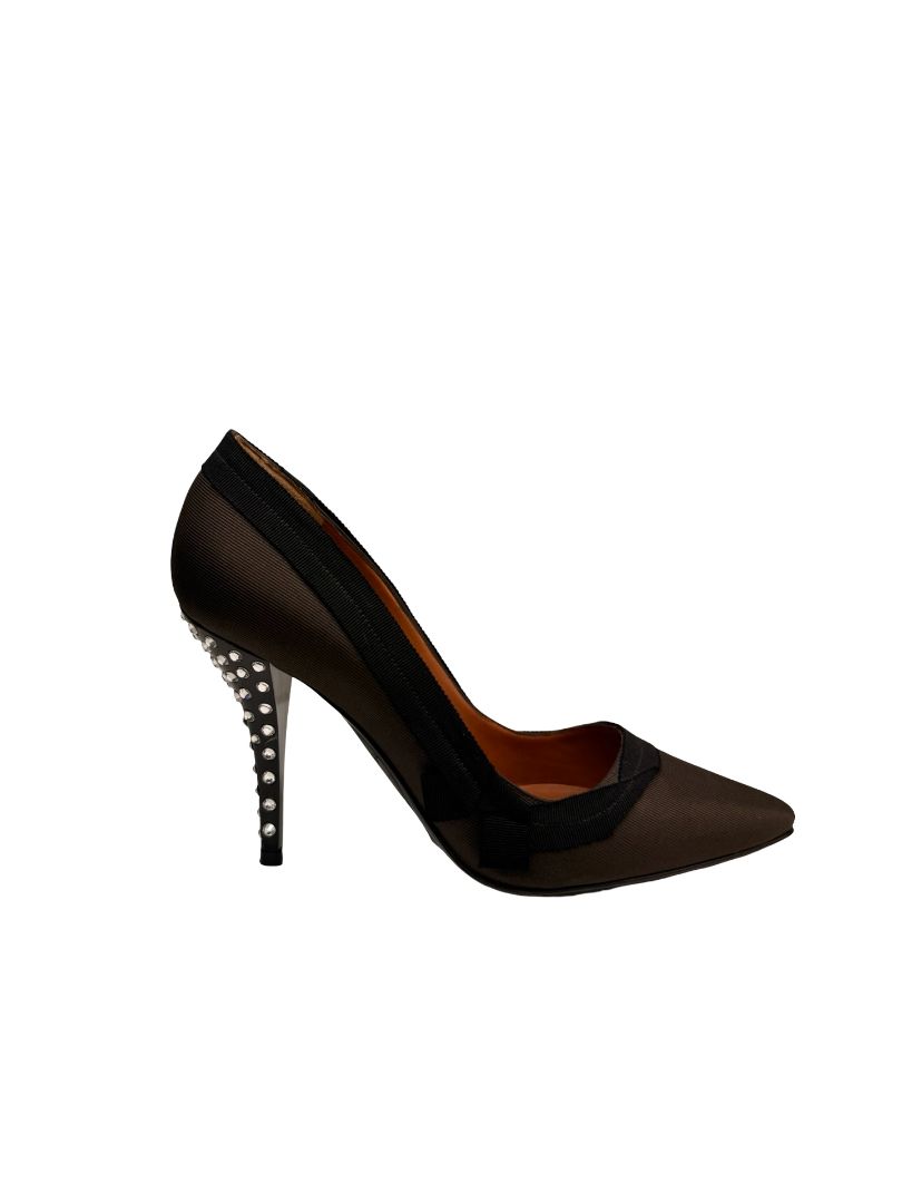 Lanvin Brown Pumps W Crystal Embellished Heel. Size: 37.5