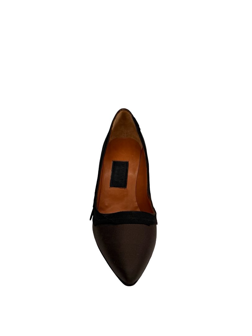 Lanvin Brown Pumps W Crystal Embellished Heel. Size: 37.5