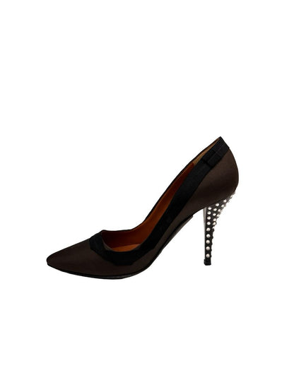 Lanvin Brown Pumps W Crystal Embellished Heel. Size: 37.5