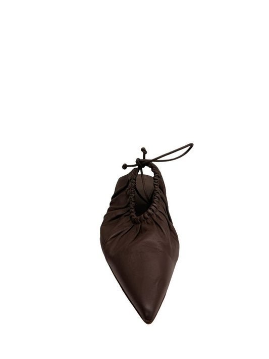 By Malene Birger Brown Leather Gathered 'Masey' Mules. Size: 40