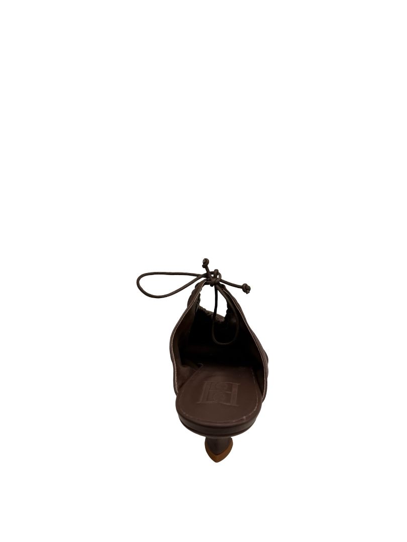 By Malene Birger Brown Leather Gathered 'Masey' Mules. Size: 40