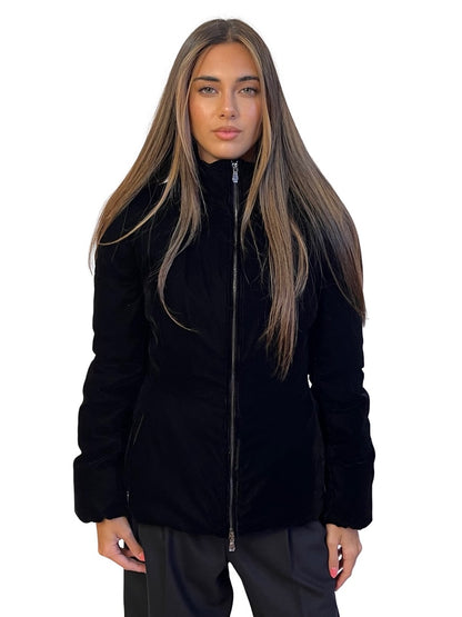 Emporio Armani Black Velvet Zip Up Jacket. Size: 42