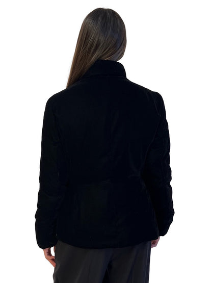 Emporio Armani Black Velvet Zip Up Jacket. Size: 42