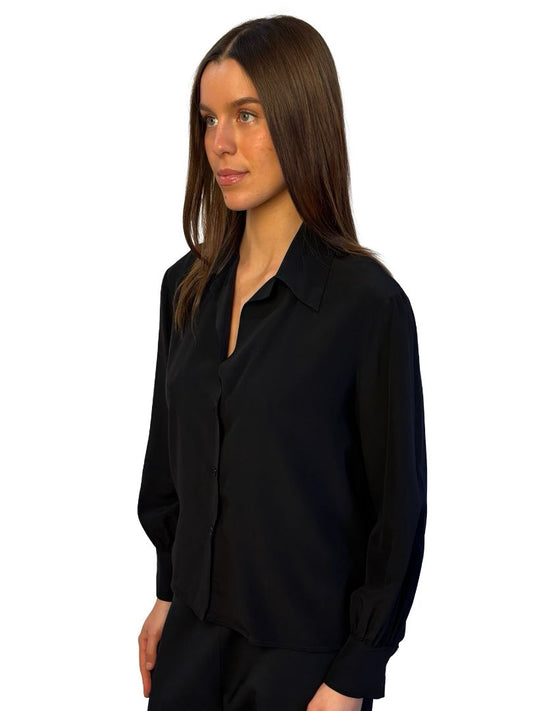 Scanlan Theodore Black Silk Blouse. Size: 10