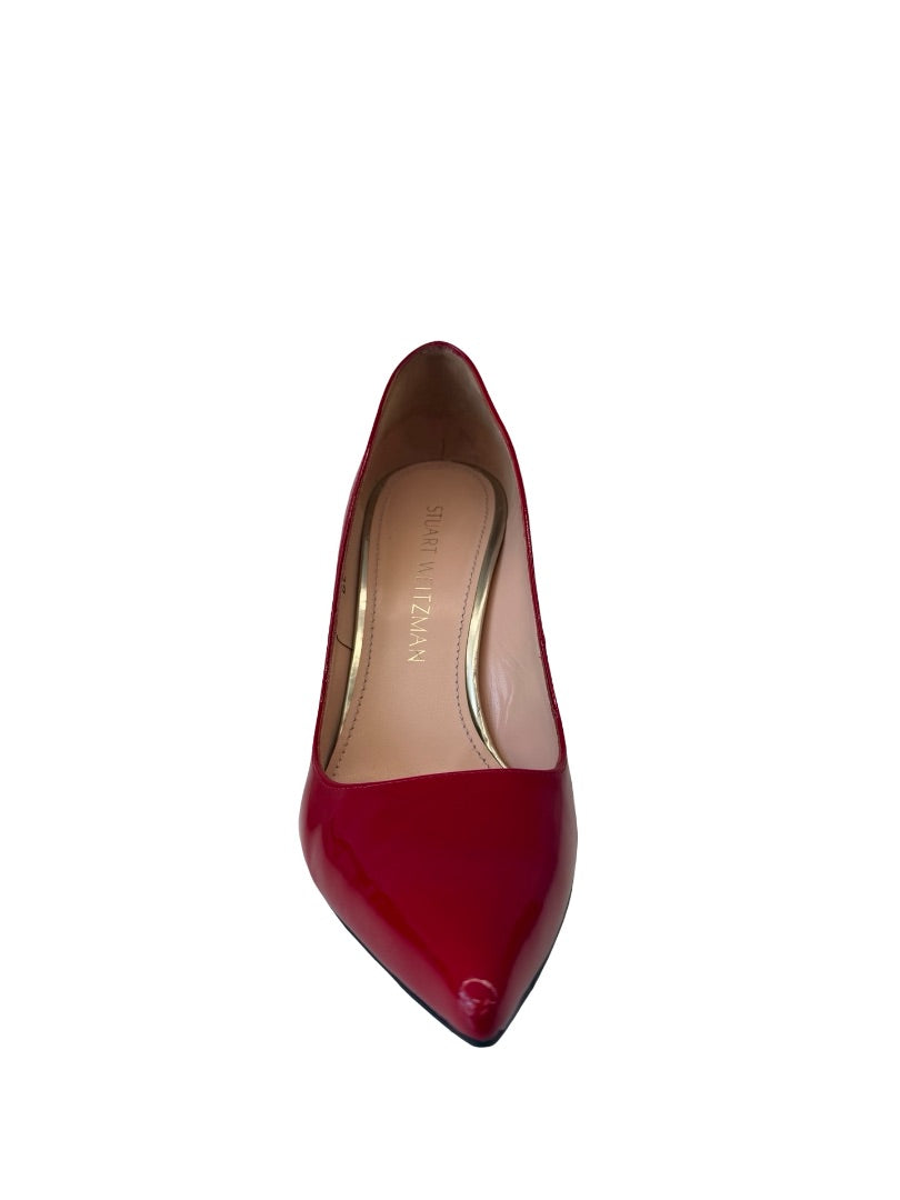 Stuart Weitzman Red Patent Leather Pointy Pump. Size: 37.5