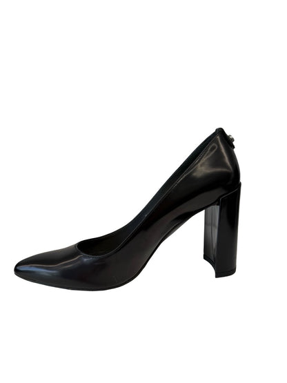 Stuart Weitzman Black Patent Block Heel Pump. Size: 35.5