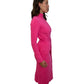 Scanlan Theodore Pink Crepe Long-Sleeve Dress w Pockets & Belt. Size: Small