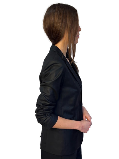Zadig & Voltaire Black Asymmetric Pocket Blazer w/ Skull Brooch. Size: 38