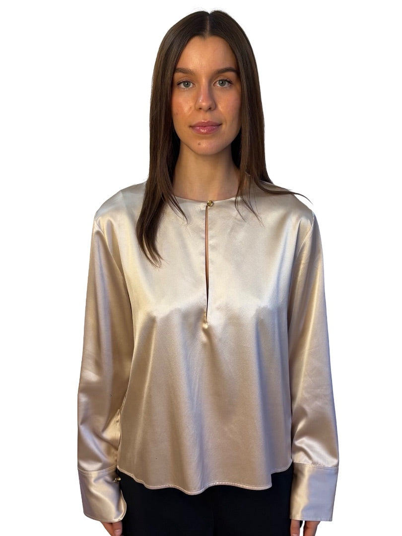 Scanlan Theodore Pink Satin Top. Size: 12