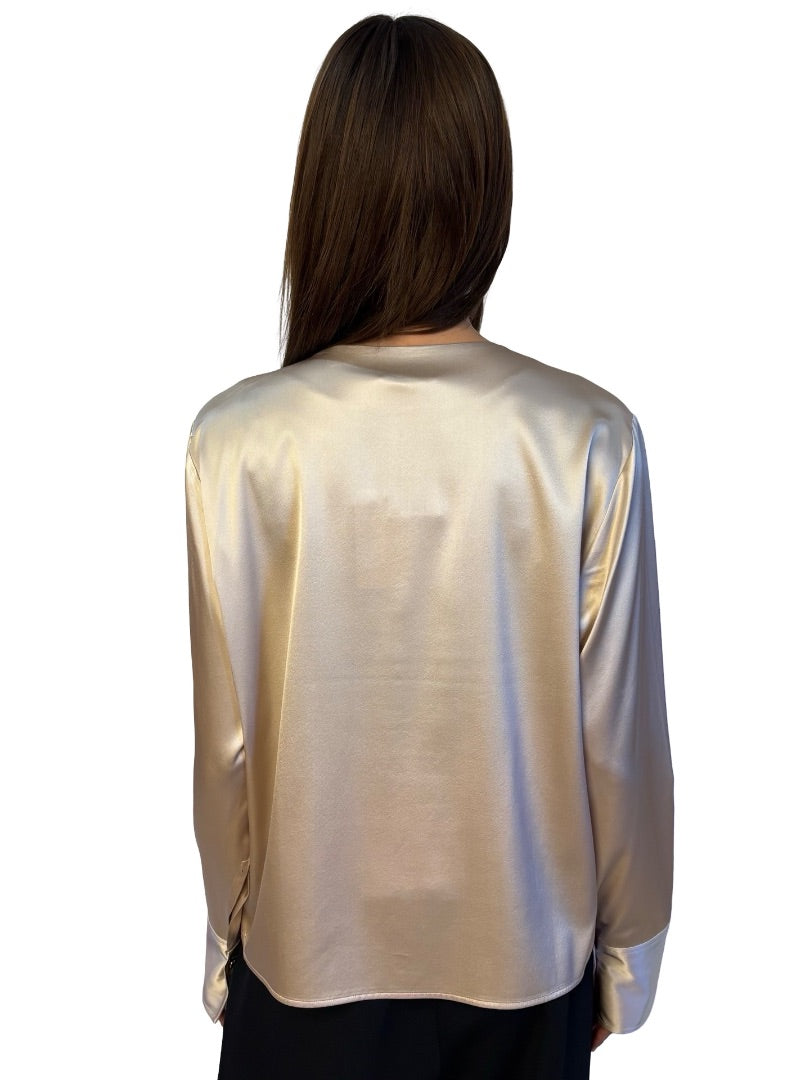 Scanlan Theodore Pink Satin Top. Size: 12