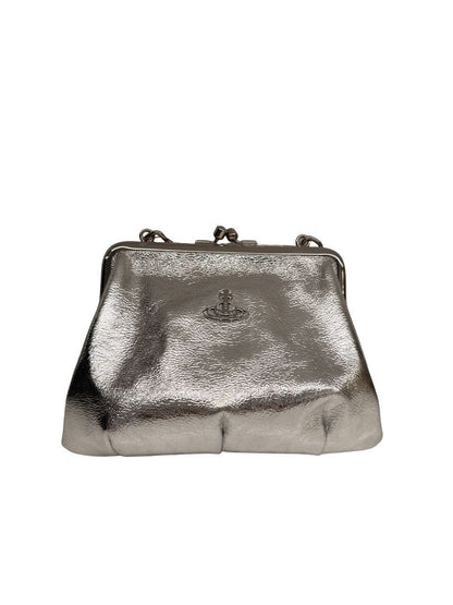 Vivienne Westwood Silver Vegan Crinkle Granny Frame Purse.