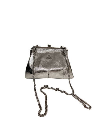 Vivienne Westwood Silver Vegan Crinkle Granny Frame Purse.