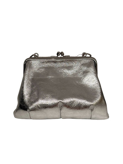 Vivienne Westwood Silver Vegan Crinkle Granny Frame Purse.