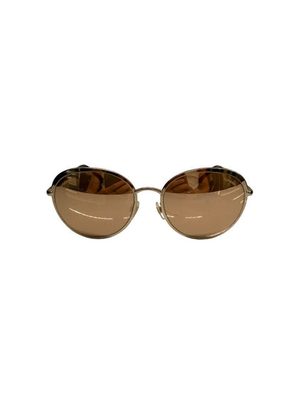 Chanel Gold '4206' Oval Mirrored Sunglasses.