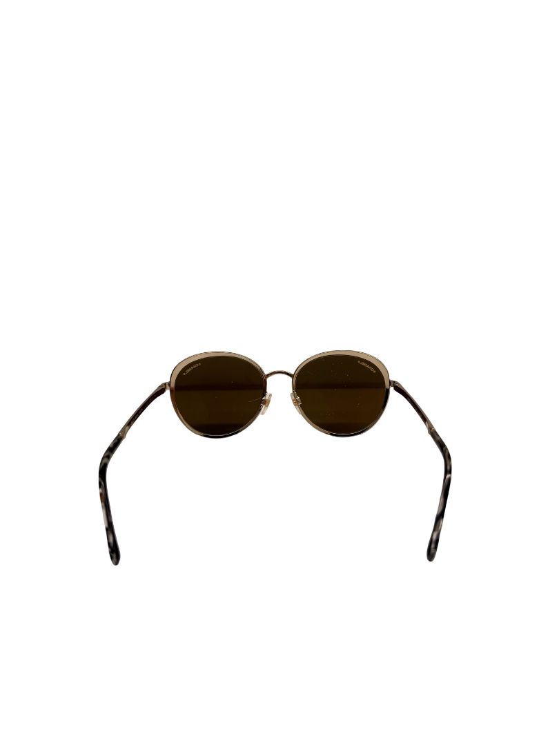 Chanel Gold '4206' Oval Mirrored Sunglasses.