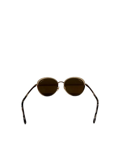 Chanel Gold '4206' Oval Mirrored Sunglasses.
