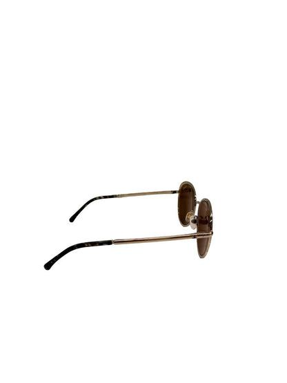 Chanel Gold '4206' Oval Mirrored Sunglasses.