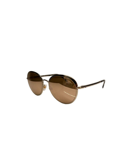 Chanel Gold '4206' Oval Mirrored Sunglasses.