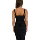 High Tech Black Thin Straps Stretch Dress. Size: 8