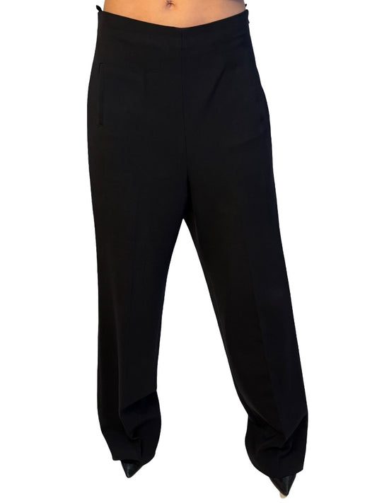 Scanlan Theodore Black Straight Leg Bandless Trousers. Size: 12