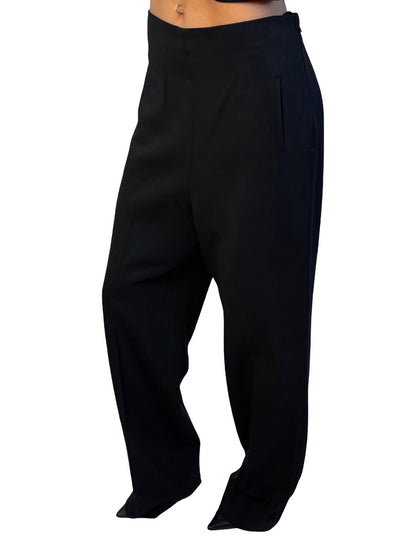 Scanlan Theodore Black Straight Leg Bandless Trousers. Size: 12