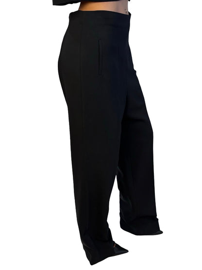 Scanlan Theodore Black Straight Leg Bandless Trousers. Size: 12