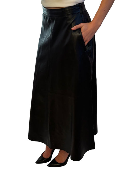 Scanlan Theodore Black Leather Skirt. Size: 10