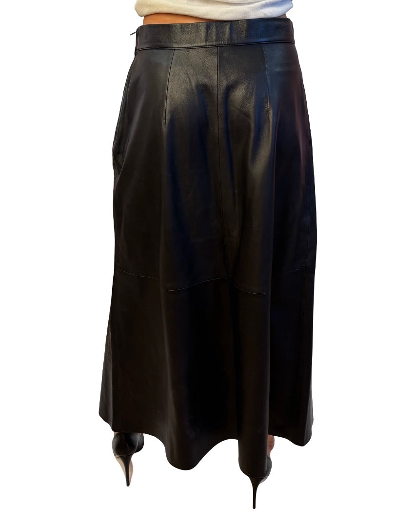 Scanlan Theodore Black Leather Skirt. Size: 10