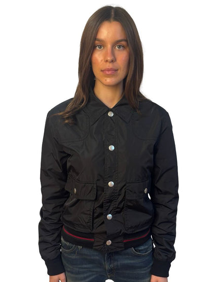 Gucci Black Spray Bomber Jacket. Size: S-M