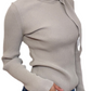 Scanlan Theodore Grey Ribbed Long Sleeve Top. Size: M