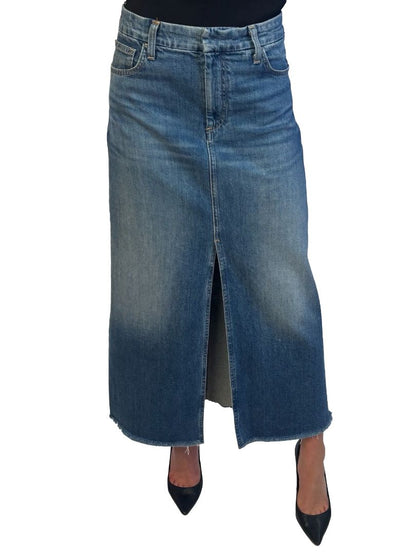 Frank & Eileen Blue Wash 'Donnybrook' Front Slit Skirt. Size: 29