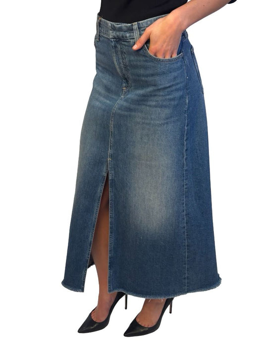 Frank & Eileen Blue Wash 'Donnybrook' Front Slit Skirt. Size: 29