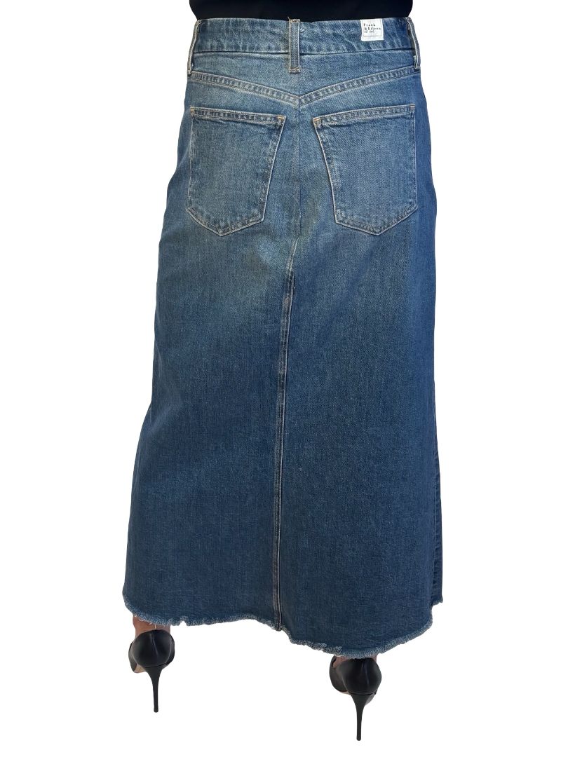 Frank & Eileen Blue Wash 'Donnybrook' Front Slit Skirt. Size: 29