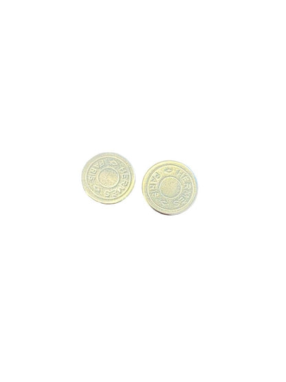 Hermes Gold-toned Engraved Clou De Selle Clip On Earrings.