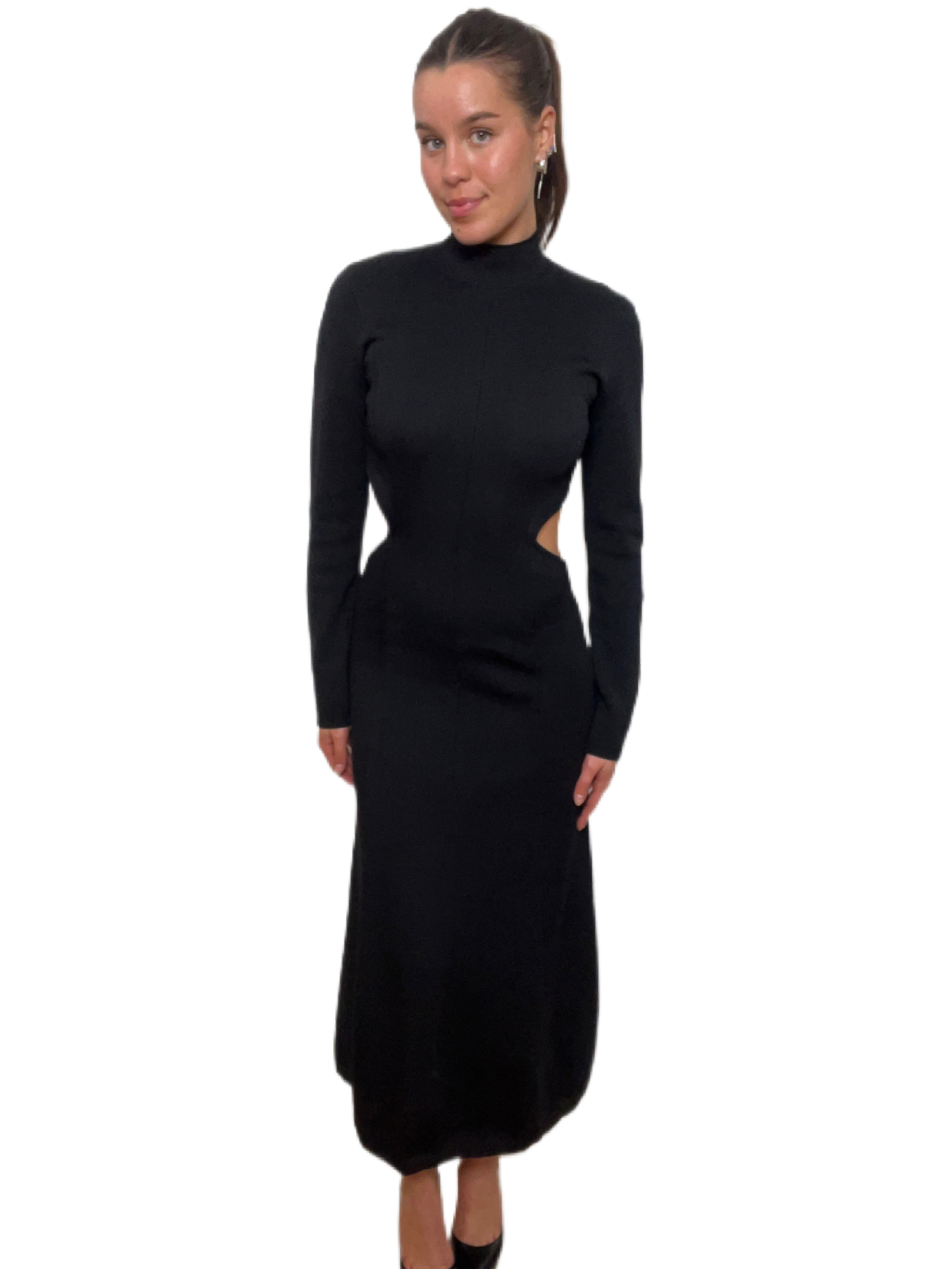 Aje Black Backless Dress. Size: Small