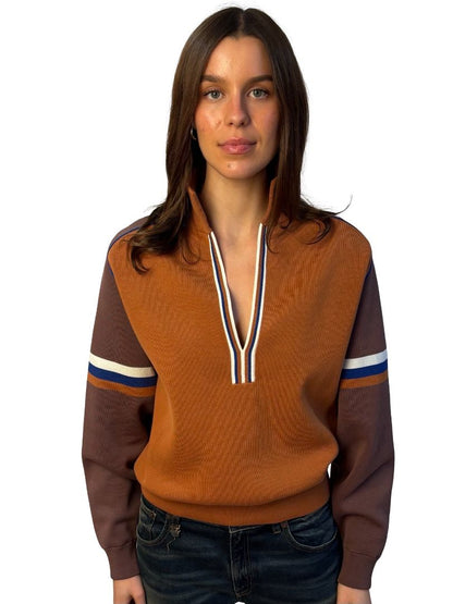 Nagnata Orange/Brown 'Organic Motley Jersey' Sweater. Size: XS