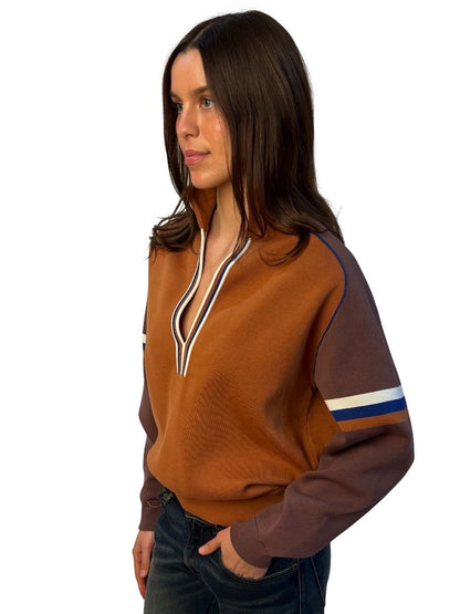 Nagnata Orange/Brown 'Organic Motley Jersey' Sweater. Size: XS