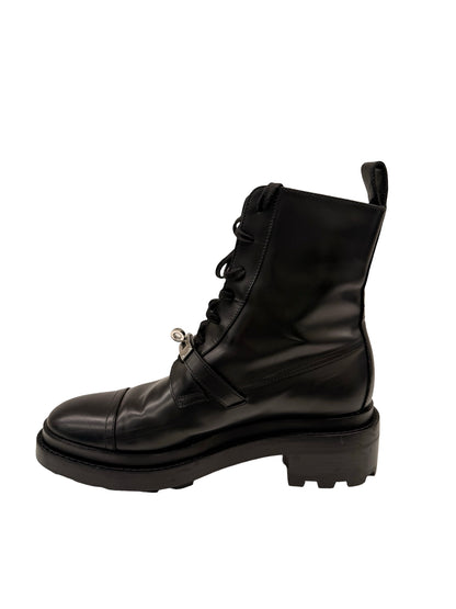Hermes Black Funk Kelly Buckle Calfskin Ankle Boots. Size: 39