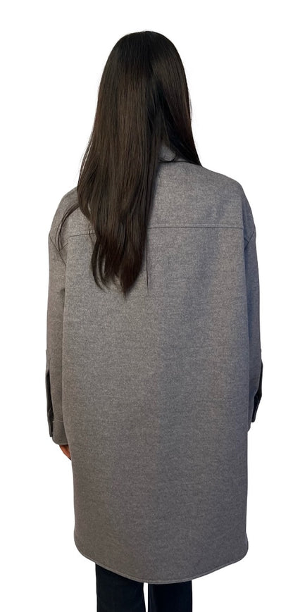Stella McCartney Grey Wool Long Shacket. Size: 38