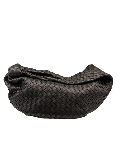Bottega Veneta Black Jodie 'Classic' Shoulder Bag in Intrecciato Leather.