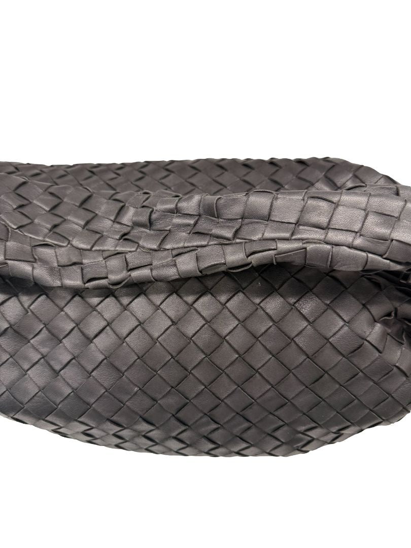 Bottega Veneta Black Jodie 'Classic' Shoulder Bag in Intrecciato Leather.