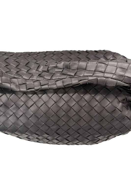 Bottega Veneta Black Jodie 'Classic' Shoulder Bag in Intrecciato Leather.
