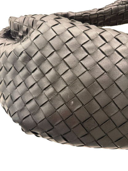 Bottega Veneta Black Jodie 'Classic' Shoulder Bag in Intrecciato Leather.