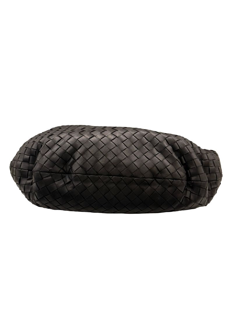 Bottega Veneta Black Jodie 'Classic' Shoulder Bag in Intrecciato Leather.