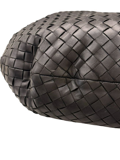 Bottega Veneta Black Jodie 'Classic' Shoulder Bag in Intrecciato Leather.