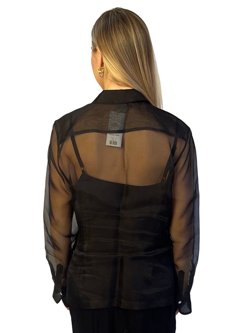 Husk Black Collar Embellished Shirt W Cami. Size: 14