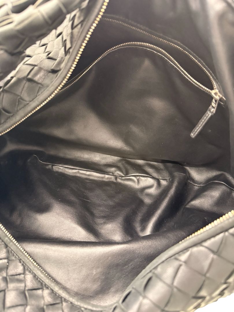 Bottega Veneta Black Jodie 'Classic' Shoulder Bag in Intrecciato Leather.