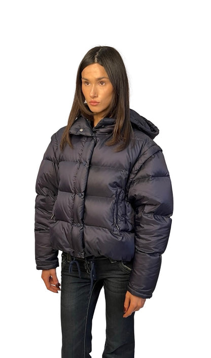 Scanlan Theodore Navy Hooded Nylon Puffer Jacket. Size: S